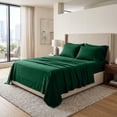 thumbnail image 1 of Dan River Bed Sheet Set King 4 Piece Hunter Green Breathable Soft Cotton Jersey Sheets with Deep Pockets, Unisex, 1 of 11