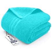 Dan River Bath Sheet 1 pack 40x80 in Soft Absorbent and Quick Dry jumbo Cotton Towel - Aqua