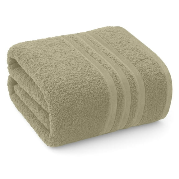 Dan River Bath Sheet 1 pack 40x80 in Soft Absorbent and Quick Dry jumbo Cotton Towel - Beige