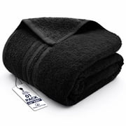 Dan River Bath Sheet 1 pack 40x80 in Soft Absorbent and Quick Dry jumbo Cotton Towel - Black