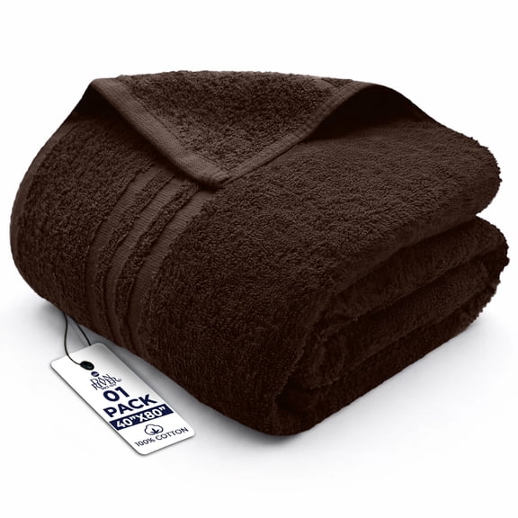 Dan River Bath Sheet 1 pack 40x80 in Soft Absorbent and Quick Dry jumbo Cotton Towel - Brown