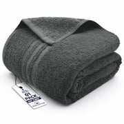 Dan River Bath Sheet 1 pack 40x80 in Soft Absorbent and Quick Dry jumbo Cotton Towel - Gray