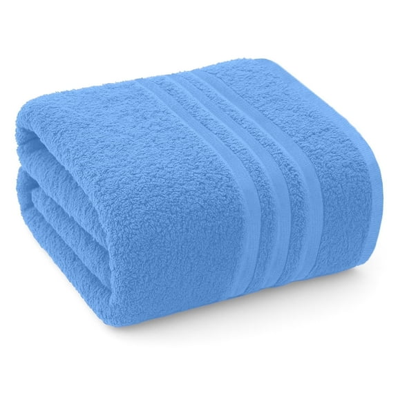 Dan River Bath Sheet 1 pack 40x80 in Soft Absorbent and Quick Dry jumbo Cotton Towel - Medium Blue
