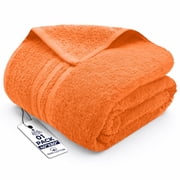 Dan River Bath Sheet 1 pack 40x80 in Soft Absorbent and Quick Dry jumbo Cotton Towel - Orange