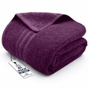 Dan River Bath Sheet 1 pack 40x80 in Soft Absorbent and Quick Dry jumbo Cotton Towel - Purple Passion