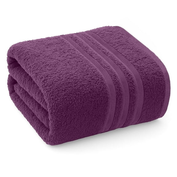 Dan River Bath Sheet 1 pack 40x80 in Soft Absorbent and Quick Dry jumbo Cotton Towel - Purple