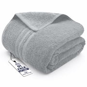 Dan River Bath Sheet 1 pack 40x80 in Soft Absorbent and Quick Dry jumbo Cotton Towel - Silver