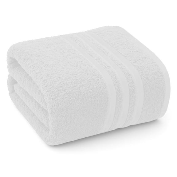 Dan River Bath Sheet 1 pack 40x80 in Soft Absorbent and Quick Dry jumbo Cotton Towel - White