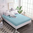 thumbnail image 1 of Dan River King Fitted Bottom Sheet only Jersey Knit Cotton Soft Absorbent with Deep Pocket - Aqua, 1 of 10
