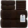 thumbnail image 1 of Dan River 8 Piece Towel Set Soft Quick Drying Cotton Bath Towel For Gym, Spa and Bathroom - Brown, 1 of 9