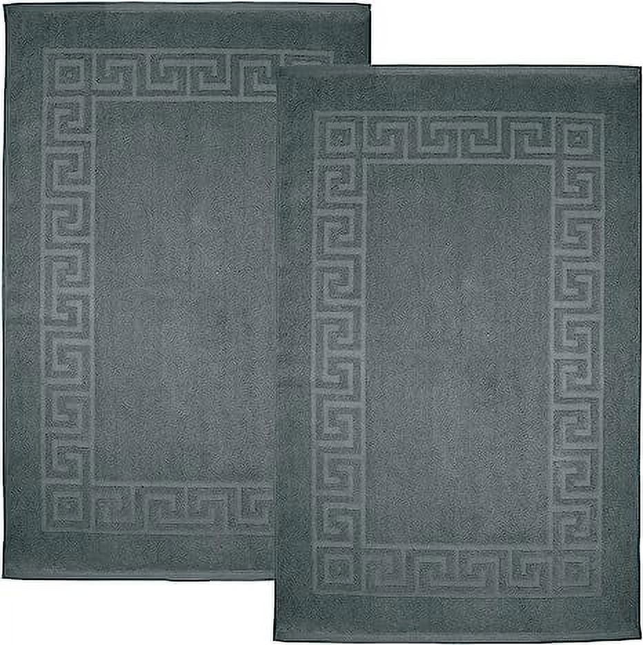 Better Trends Medallion Set 2pc Set Bath Rug 21-in x 34-in Grey/Natural  Cotton Bath Rug in the Bathroom Rugs & Mats department at