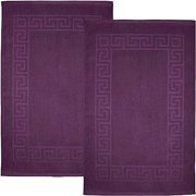 DAN RIVER 100% Cotton Luxury Greek Bath Mat 900 GSM Pack of 2, Bathroom Rugs Highly Absorbent, Quick Drying Easy to Clean and Machine Washable Doormat 20x32 Inches - Purple