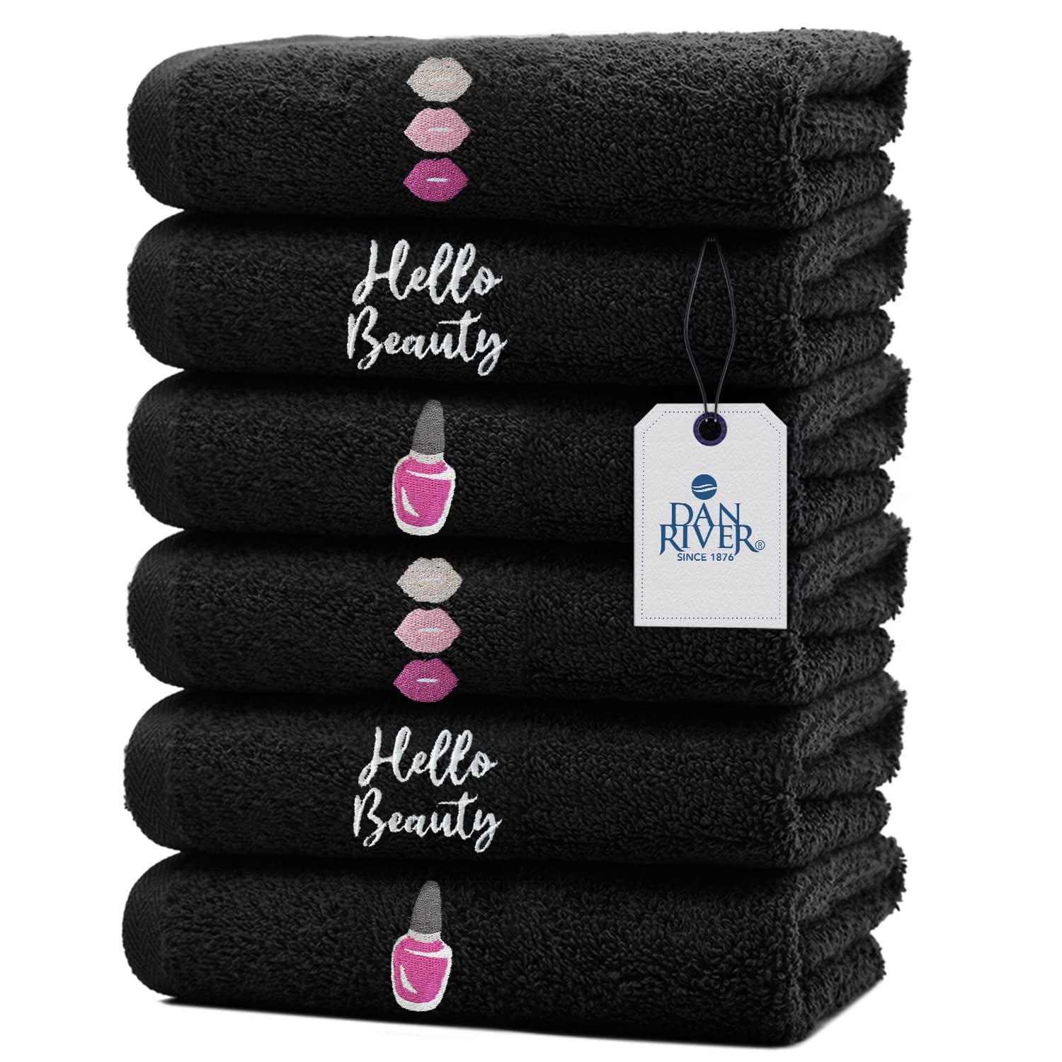Dan River 100% Cotton Facial Rags, Makeup Removal, Pack of 6, 13x13 ...