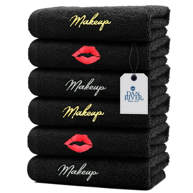 DAN RIVER 100 Cotton Makeup Towel 13x13 Black TowelsMakeup Remover