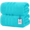 thumbnail image 1 of Dan River Bath Sheet 2 pack 35x70 in Quick Drying Oversized Soft Absorbent Cotton Towel - Aqua, 1 of 8