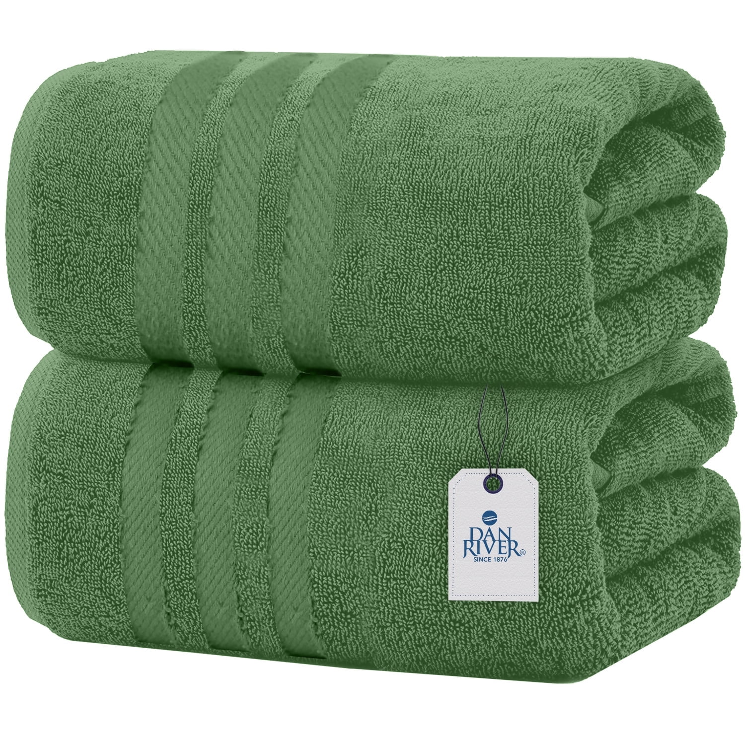 Dan River Large 100% Cotton Bath Sheet Set of 2 | Soft, Absorbent ...