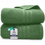 Dan River Bath Sheet 2 pack 35x70 in Quick Drying Oversized Soft Absorbent Cotton Towel - Sage Green