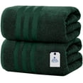 thumbnail image 1 of Dan River Bath Sheet 2 pack 35x70 in Quick Drying Oversized Soft Absorbent Cotton Towel - Hunter Green, 1 of 8