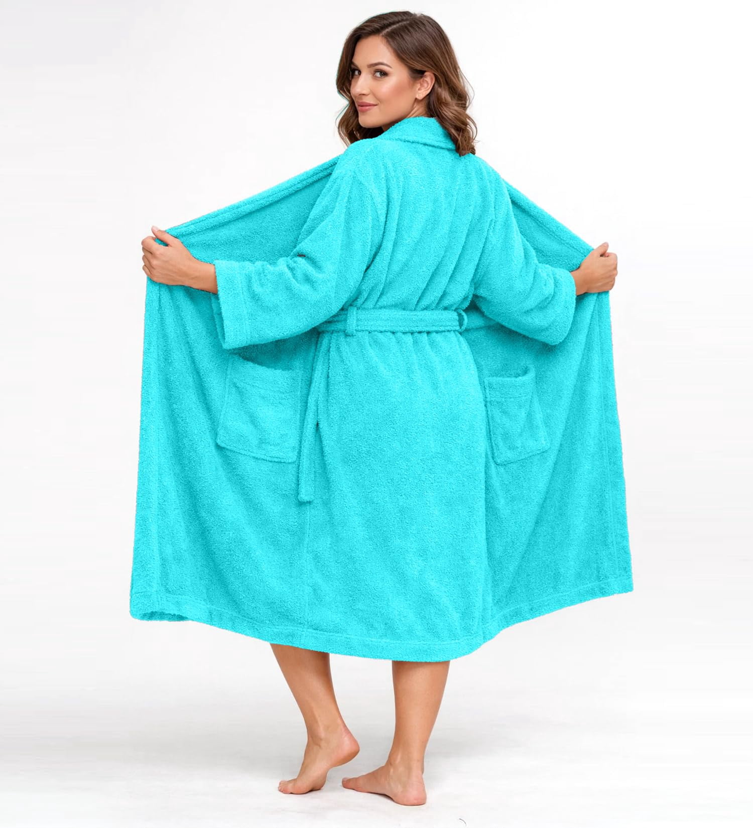 Small Bath Robe DAN RIVER 100% Cotton Terry Cloth Bathrobe for Men & Women ...