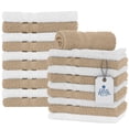 thumbnail image 1 of Dan River Washcloth Tan and White 20 Pack High-Quality Cotton Multipurpose Assorted Wash Rags for Body and Face - 11x11in, 1 of 8