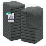 Dan River Washcloths pack of 24 High-Quality Soft Cotton Absorbent and Multipurpose Wash Clothes for Face & Body - Gray, 12x12in