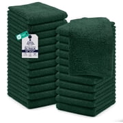 Dan River Washcloths pack of 24 High-Quality Soft Cotton Absorbent and Multipurpose Wash Clothes for Face & Body - Hunter Green, 12x12in