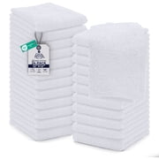 Dan River Washcloths pack of 24 High-Quality Soft Cotton Absorbent and Multipurpose Wash Clothes for Face & Body - White, 12x12in