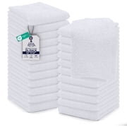 Dan River Washcloths pack of 24 High-Quality Soft Cotton Absorbent and Multipurpose Wash Clothes for Face & Body - White, 12x12in