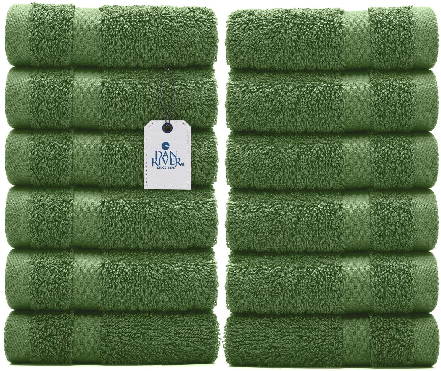 DAN RIVER 100 Cotton Washcloths 12 Pack Washcloths for Face Soft