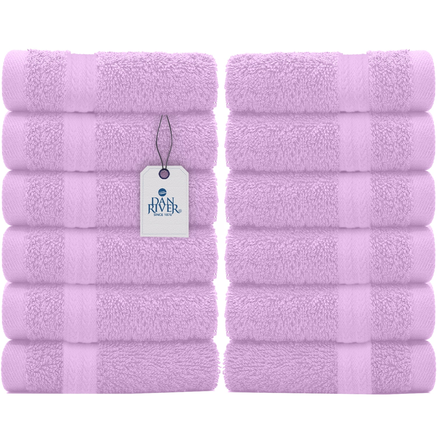 DAN RIVER 100 Cotton Washcloths 12 Pack Washcloths for Face Soft Cotton Washcloths Bulk