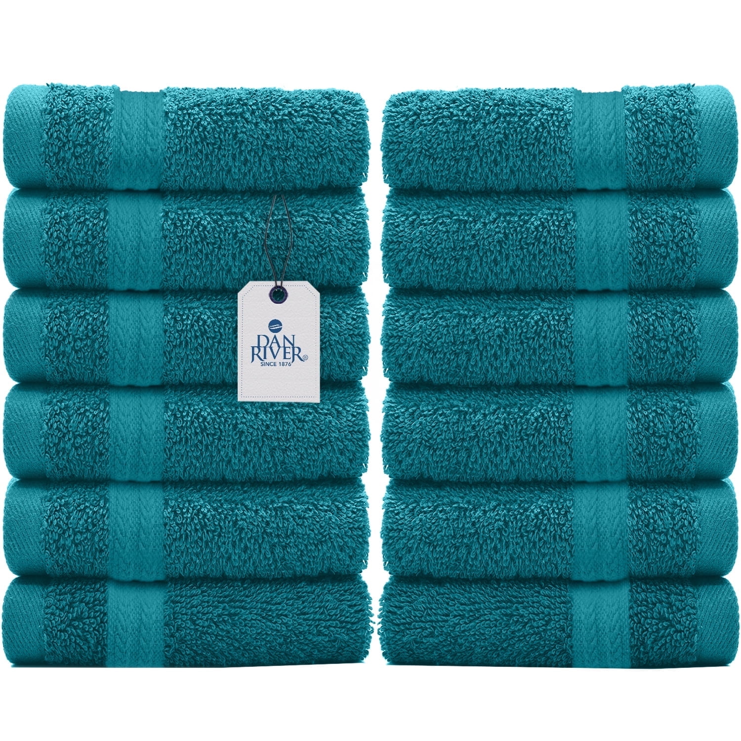 DAN RIVER Soft, Absorbent, Bulk Washcloths 12 Pack 100 Cotton