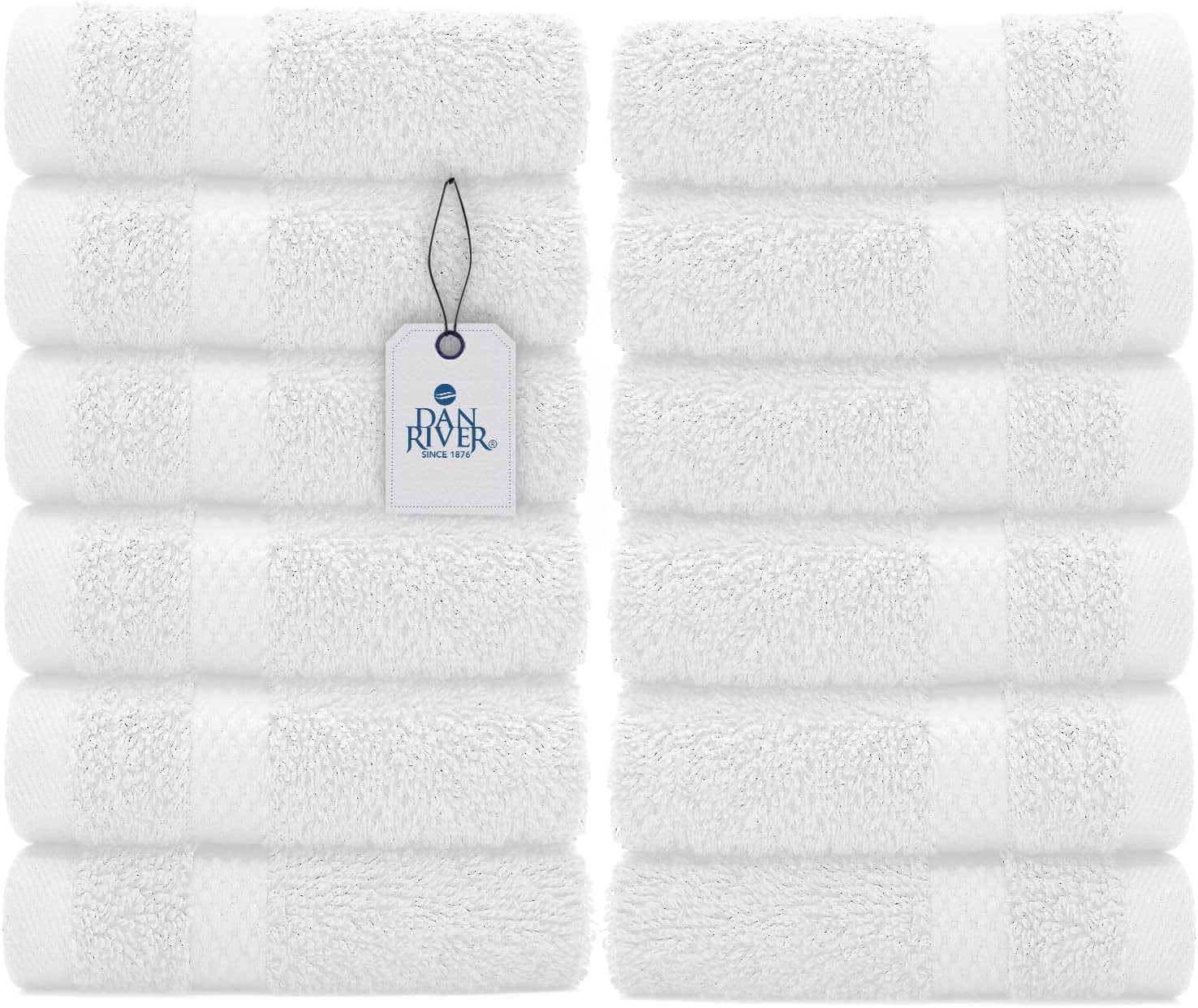 DAN RIVER 100 Cotton Washcloths 12 Pack Washcloths for Face Soft