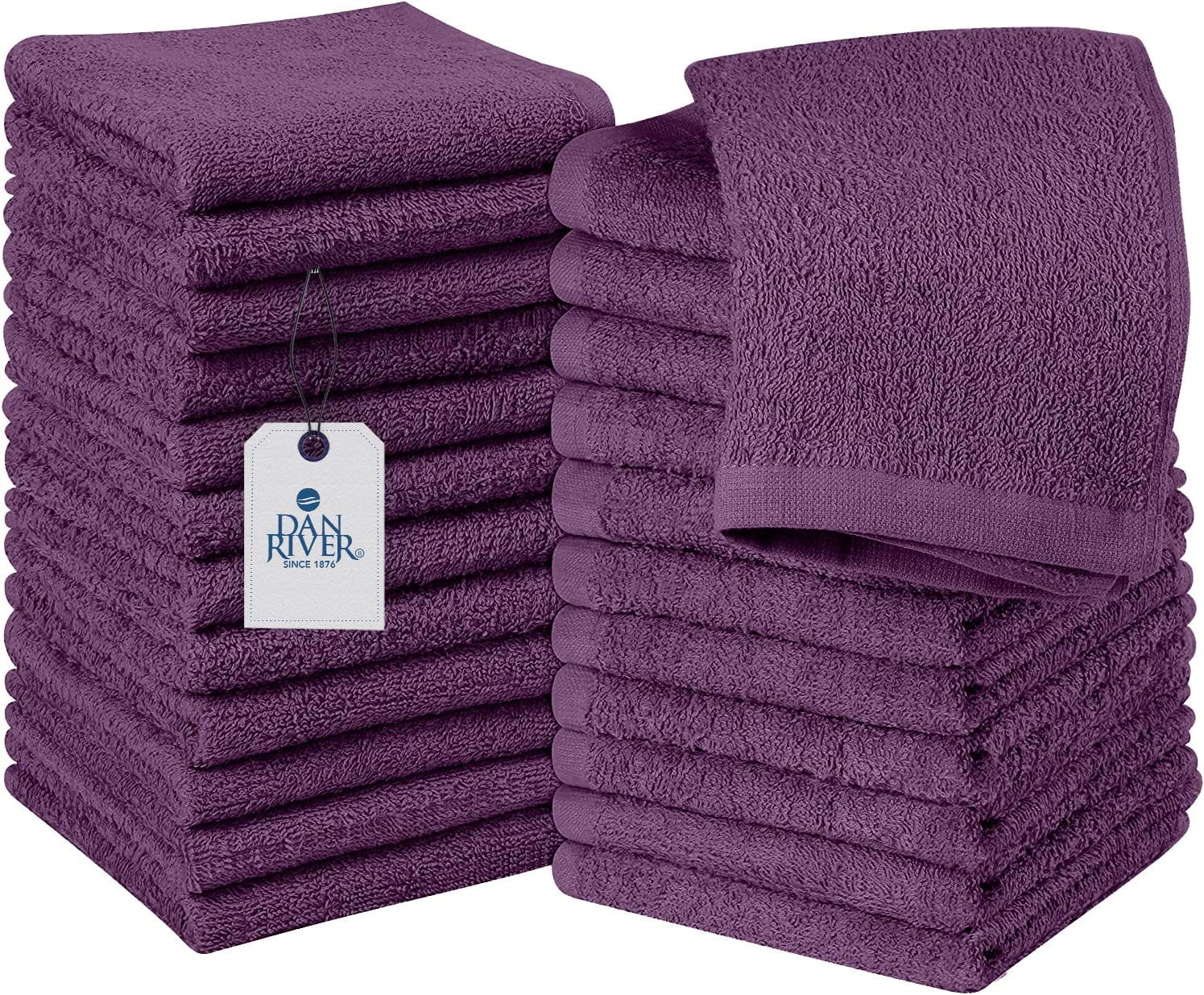 48-Pack: 100% Cotton Soft Absorbent Wash Rags Cleaning Dish Cloths