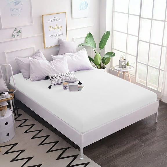 Dan River King Fitted Bottom Sheet only Jersey Knit Cotton Soft Absorbent with Deep Pocket - White