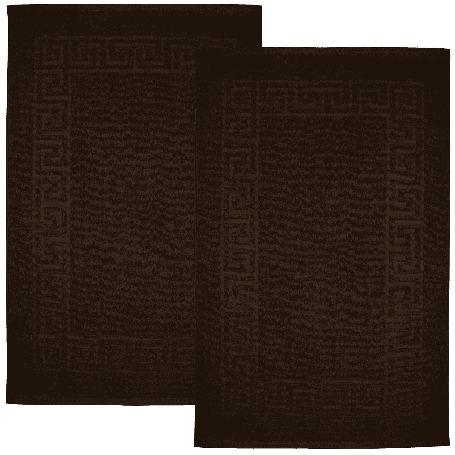 Dan River Brown Bath Mat Greek Set 2 piece 20x32 in Soft Quick Drying Cotton Bathroom Rugs