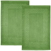 Dan River Green Bath Mat Greek Set 2 piece 20x32 in Soft Quick Drying Cotton Bathroom Rugs