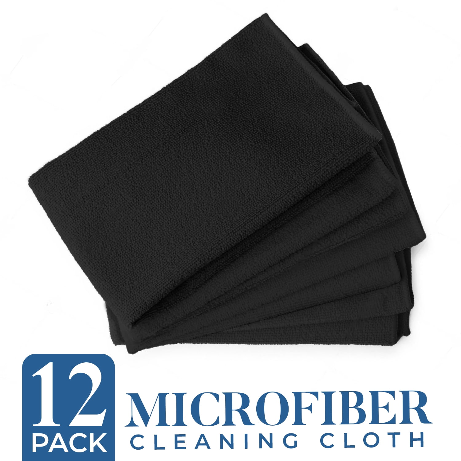 Non Microfiber Rag Dan River 12x12 In Microfiber Cleaning Cloth Pack of 12 - Black | Long ...