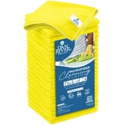 DAN RIVER Microfiber Cleaning Cloths - 24 Pack Cleaning Rags, Reusable Towels for Cars, House, Windows, Kitchen - Yellow (11.8”x11.8”)
