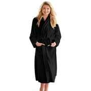 DAN RIVER Terry Cloth Robes for Women and Men - Lightweight 100% Cotton Bathrobe - Unisex Plush Robe Perfect for Spa, Sauna, Shower or at Home [Black]
