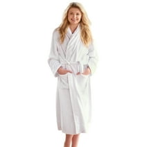 DAN RIVER Terry Cloth Robes for Women and Men - Lightweight 100% Cotton Bathrobe - Unisex Plush Robe Perfect for Spa, Sauna, Shower or at Home [White]