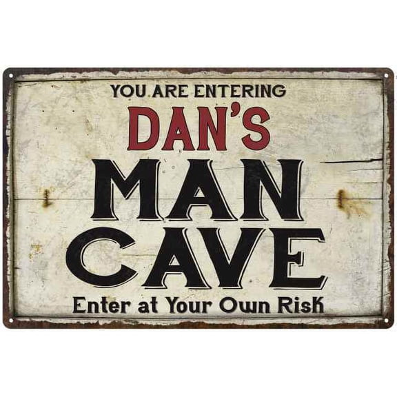 DAN'S Man Cave Sign Rustic Garage Decor Gift 8x12 Metal 208120035182