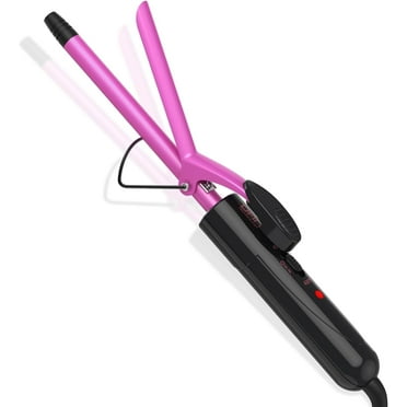 DAN Technology 1/2 inch Portable Small Barrel Curling Iron Wand,Dual Voltage Ceramic Barrel Curling Iron with Adjustable Temperature High Heat Tiny Curler Pink