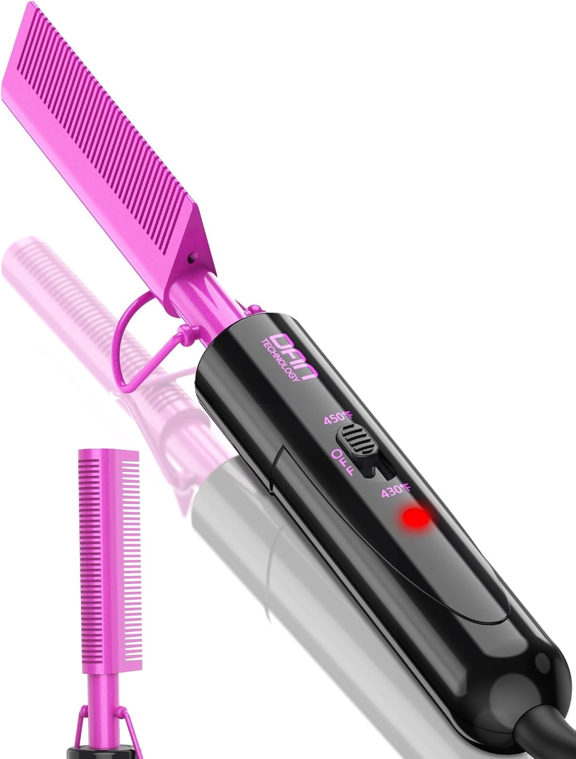 DAN Technology Electric Hot Comb Iron 450°F 2-in-1 Ceramic Heat