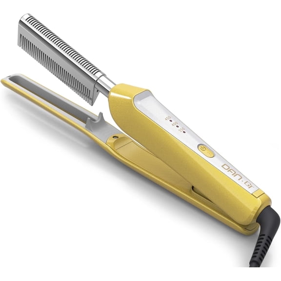 DAN Technology One-Handed Electric Hot Comb for Wigs Black Women Hair,Dual Voltage Pressing Comb Adjustable Heat & Anti-Scald