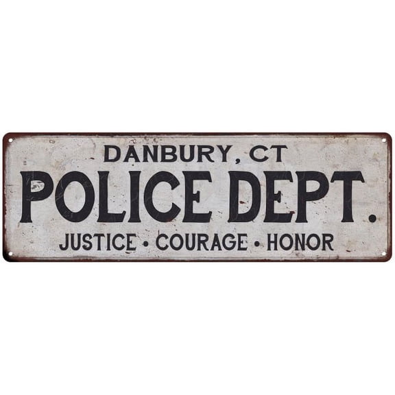 DANBURY, CT POLICE DEPT. Home Decor Metal Sign Gift 8x24 108240012377