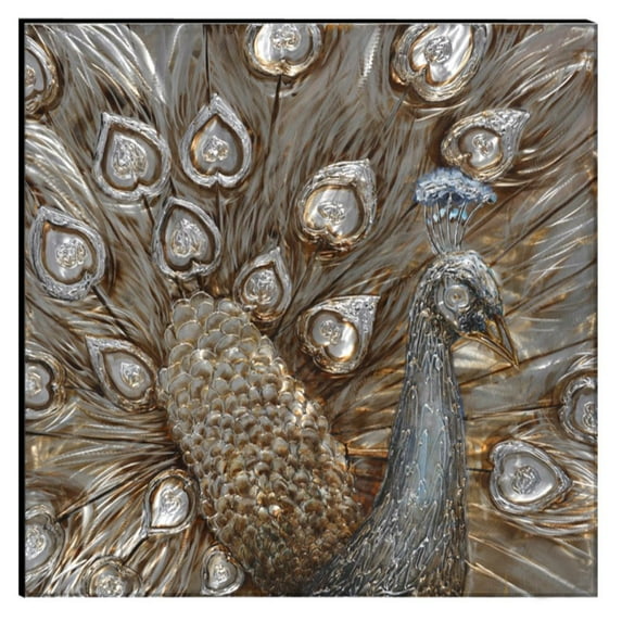 DANCING PECOCK HAND PAINTED ALUMINIUM WOOD WALL ART Decor