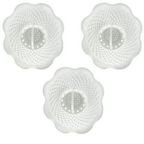 DANCO Bathtub Drain Hair Catcher Snare and Strainer, White, 3-Pack (10876)