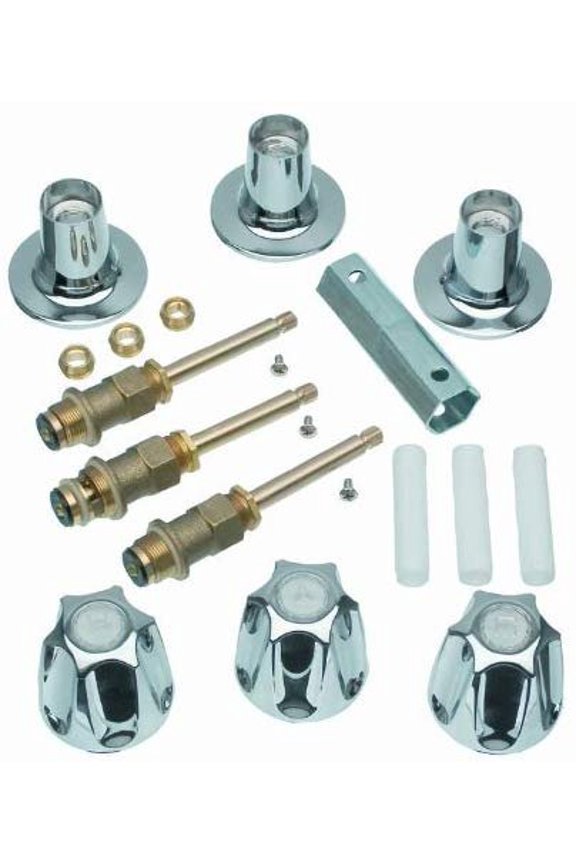 Bathtub and Shower 3-Handle Remodel/Rebuild Trim Kit for Price Pfister Verve Faucets Knob Handle 12H-2H, 12H-2C, 12H-18D Chrome 39619