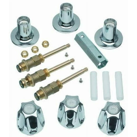 DANCO Bathtub and Shower 3-Handle Remodel/Rebuild Trim Kit for Price Pfister Verve Faucets  Knob Handle  12H-2H, 12H-2C, 12H-18D  Chrome 39619