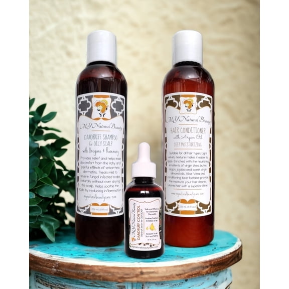 DANDRUFF (OILY Scalp) COMBO | SHAMPOO, CONDITIONER, OIL